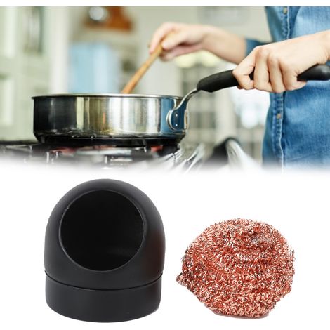 Outil industriel noir pour nettoyer les pannes de fer à souder : boules de nettoyage à récurer (1/4)