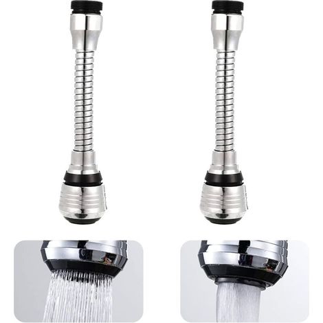 Douchette Robinet Cuisine 2 Pièces Rallonge Robinet Cuisine robinet pivotant à 360 ° tête de pulvérisateur Embout de robinet Convient pour la cuisine et la salle de bain(15.5cm×3.4cm) (1/4)