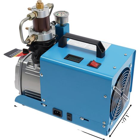 Compresor de aire eléctrico, sistema de alta presión, compresión de 2 etapas, 220 V, azul. (1/2)