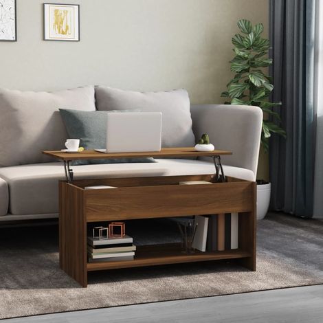 Table Basse de Salon Élégante,Table Canapé Chêne marron 102x50x52,5 cm Bois d'ingénierie -FR35954 (1/5)