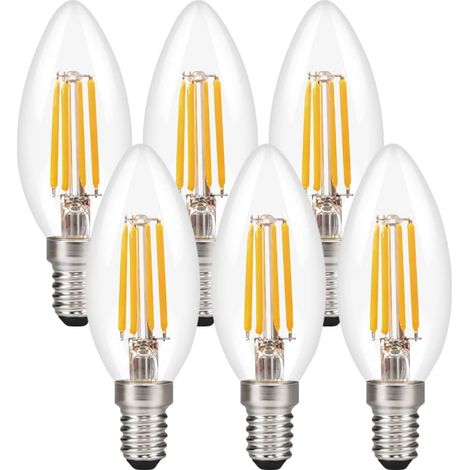 6 pièces 2700k C35 bougie LED petite ampoule lumière claire lumière blanche chaude lumière blanche froide lustre réglable petite vis E14