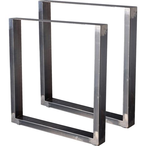 Bc-Elec – Pieds de table en métal HM7072S – Set de 2 – Acier vernis 70x72cm – Capacité 300kg – 8 points de fixation inclus