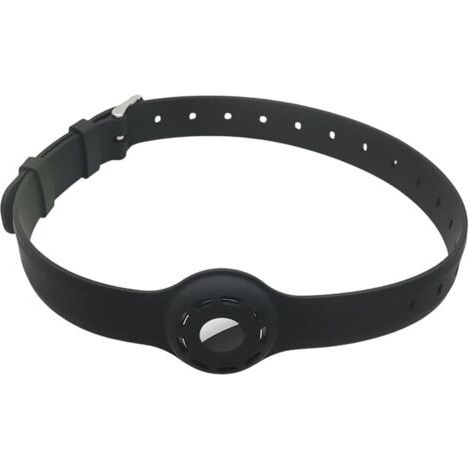 Collier Chat Anti Étranglement en Silicone Réglable pour Air Tag pour chat AirTag I Collier pour chat avec fermeture de sécurité I compatible avec Apple AirTag I Bracelet en silicone noir (1/5)