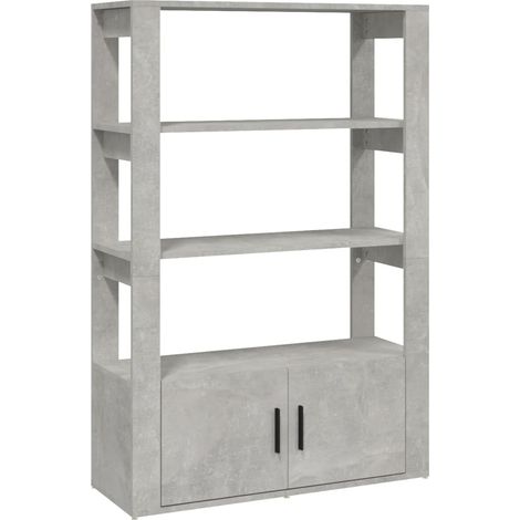 Buffet Commode Armoire Luxueux, pour Salon Chambre Entrée Cuisine, Gris béton 80x30x119,5 cm Bois d'ingénierie OIB2494E (1/4)