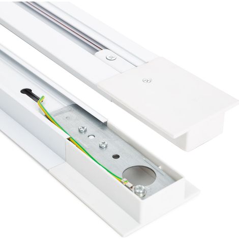 Rail Monophasé Borgia Encastré Aluminium pour Spots LED 1 Mètre Blanc