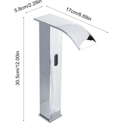 Automatischer, berührungsloser Wasserfall-Waschtischhahn mit Infrarotsensor, G1/2" (1/5)