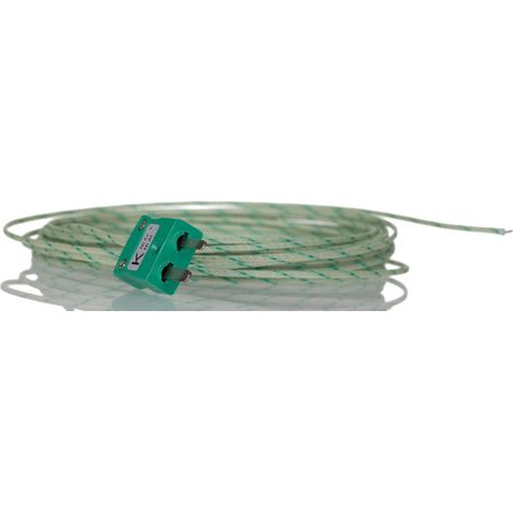 Thermocouple à jonction exposée RS PRO type K Ø 1/0.3mm, L 5m, +350°C max à Fiche mâle miniature ( Prix pour Paquet de 5 )