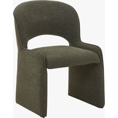 ALESIA Fauteuil tissu bouclette vert foncé (1/5)