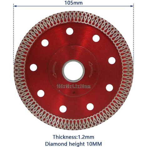 Disque De Coupe Diamant - 125 x 22,23 x 10 mm - Pour Meuleuse D Angle Et Machine À Découper Marbre - Usage Sec Ou Humide - 1 Pièce (1/5)