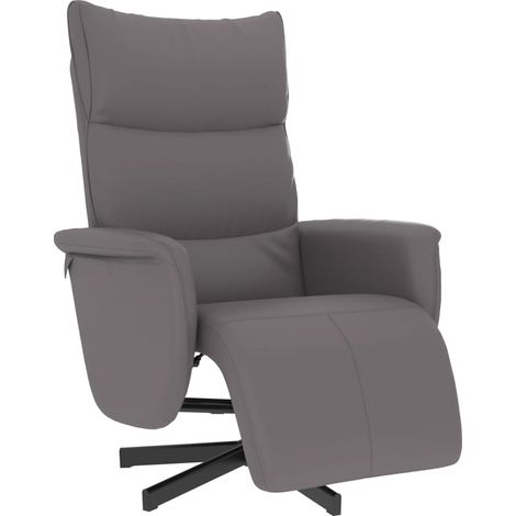 Fauteuil relax Fauteuil inclinable avec repose-pieds gris similicuir (1/5)