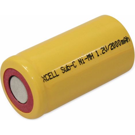 XCELL NiMH-Sub-C-Zelle-Akku 2000 mAh, 1,2 V-, 43x22,5mm (1/2)