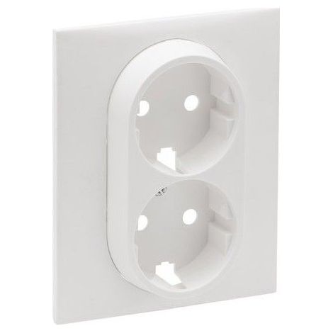 Cache embase 2P + T double blanc mat Niloé Step LEGRAND 864122
