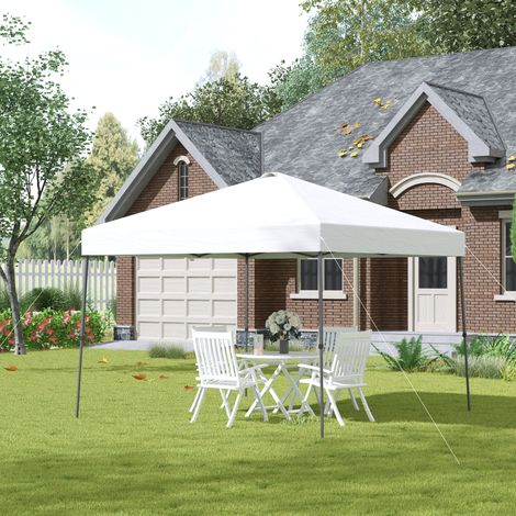 Gazebo pliant 3x3 Blanc m tente jardin sac transport roues imperméable acier fêtes plein air