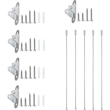 Set di 5 cinghie metalliche per mobili - Ancoraggio a parete - Cinghie di sicurezza antiribaltamento per proteggere bambini piccoli e animali domestici dalle cadute dei mobili (1/4)