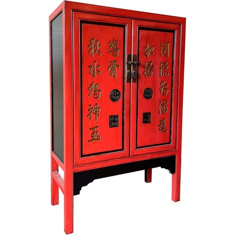 Armario de madera rojo 100x40x150 (1/5)