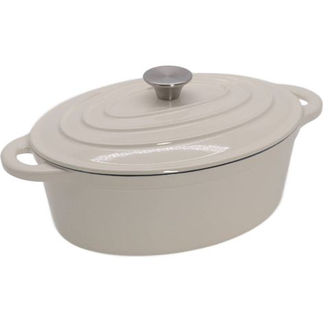 Tierra Ovaler Gusseisentopf 34 cm 6,5 l Creme Nois (1/5)