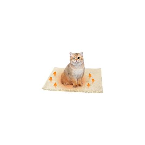 Couverture Auto-chauffante pour Chat et Chien - Couverture chauffante - 60 x 45 cm - Couverture chauffante pour Chat - Couverture Thermique Lavable (Blanc)