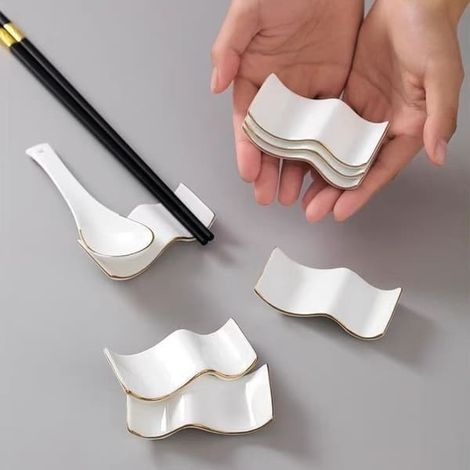 Porte-couverts en céramique, ensemble de 6 pièces, porte-cuillères de style chinois, porte-couteaux et porte-fourchettes, porte-couverts en porcelaine (1/5)
