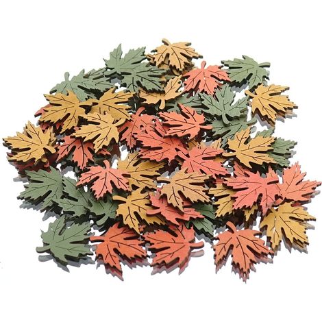 Herbstdeko Streuartikel Ahorn - Blättermix Grün & Herbstfarben aus Sperrholz