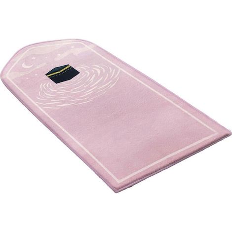 Tapis de prière rose pour le Ramadan, tapis de méditation portable en relief, antidérapant et doux. (1/5)