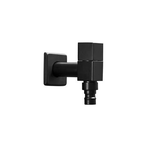 (Filetage G1/2) 1 pi��ce robinet d'eau froide de machine �� laver carr��e en laiton noir