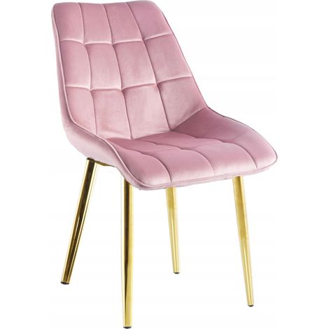 Stuhl J262-1 (goldene Beine) Samt rosa (1/5)