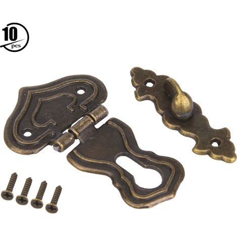 10 Verrous de Loquet Antique en Alliage de Zinc pour Boîtes, Couleur Bronze, Lot de 10 (1/5)