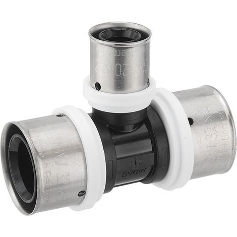 Pressfitting-T-Stück PPSU - Mittelabgang reduziert - 32 x 3,0 - 20 x 2,0 - 32 x 3,0 mm für MV-Rohr
