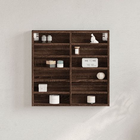 Vitrinenschrank Braun Eichen-Optik 60x8,5x58 cm Holzwerkstoff vidaXL (1/5)
