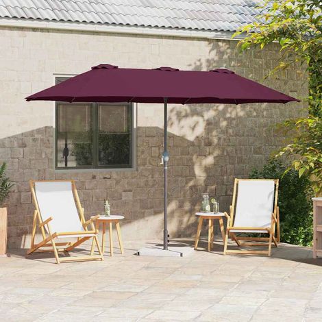Garten-Sonnenschirm Bordeauxrot 370 x 197 x 239 cm