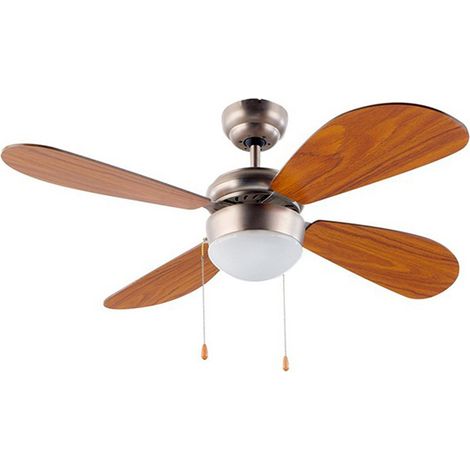 VENTILADOR FM VT105 DE TECHO, ASPAS 105CM. 4 PALAS MADERA, 3 VELOCID. LUZ E14 60W.