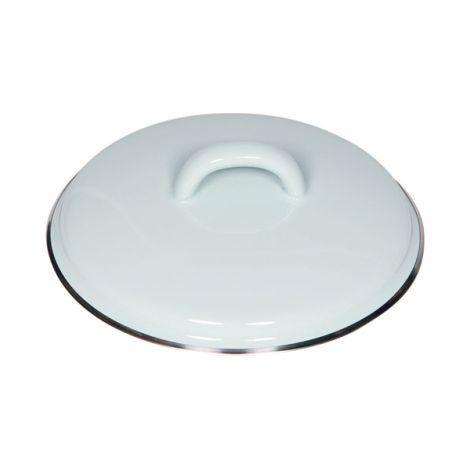 Tapa Riess con borde cromado Ø14cm esmalte Classic Pastel turquesa