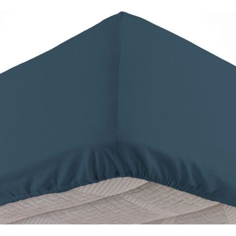 Drap Housse "Jersy" 160x200cm Bleu Nuit (1/5)