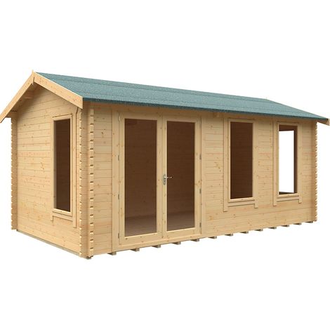 18x10 The Sherborne 44mm Cabin - L535 x W295 x H272.6 cm - Solid Wood/Softwood/Pine - Natural