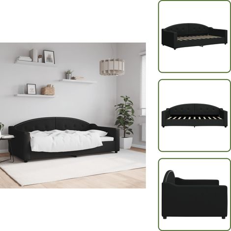 The Living Store Tagesbett Schwarz 90x190 cm Stoff - Sofa (1/5)