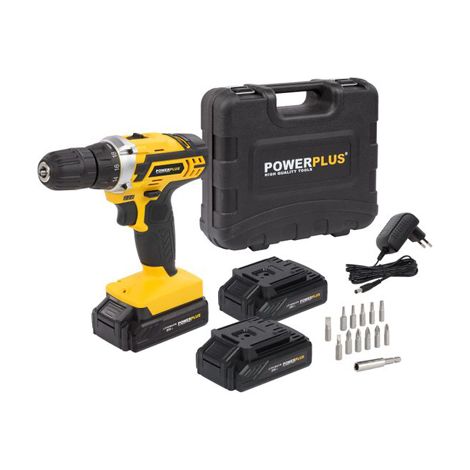 Bohrschrauber 20 V, 3 Lithiumbatterien, Powx00501, Powerplus (1/2)