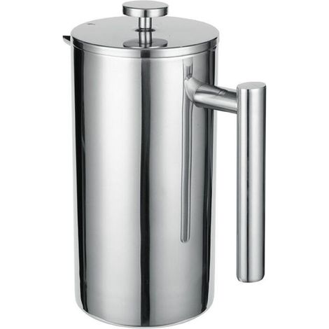 Presse française en acier inoxydable 1 litre (5 tasses) Cafetière thermos double paroi isolée Presse à café avec filtres de remplacement et instructions Presse a cafe Cafetière à piston (1/4)