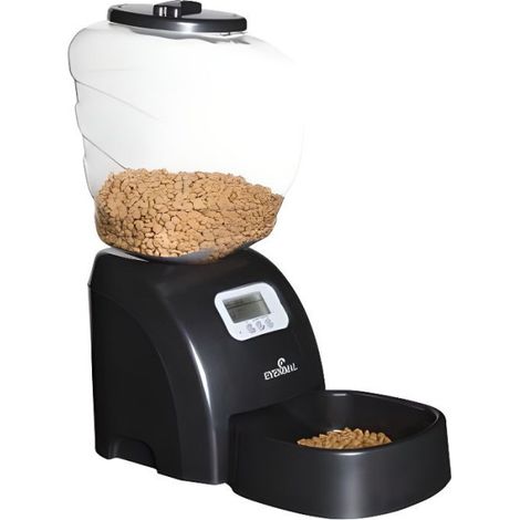 EYENIMAL Distributeur automatique 5 kg de croquettes 45x20x47 cm - Noir - Pour chat et petit chien (1/3)
