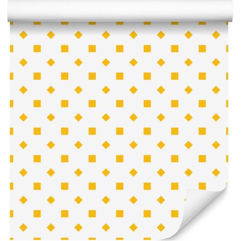 Papier peint à pois blancs, fond crème pour salon et chambre 50x1000 cm (1/5)