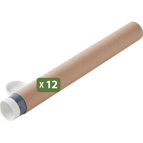 Pack and Move - Lot 12 tubes pour expédition et emballage - ø6 x 50 cm - Pour affiche et poster - Avec capuchon (1/5)