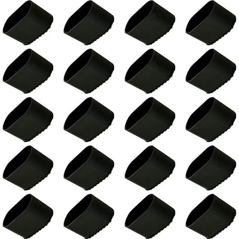 Capuchon de pied de chaise, 20 pièces Protection de pied de chaise, protection de sol, embouts de pied, pied de chaise en plastique, protection de sol, capuchon de protection 40x20 mm pour tubes ovale (1/4)