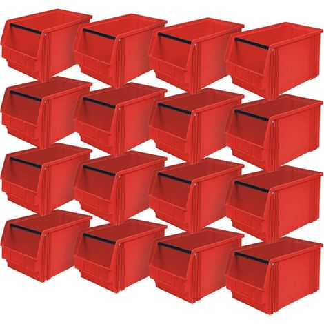 BRB 16 x boîtes de rangement"Classic Fb 3 avec tige portable, L x l x h 350/300 x 200 x 200 mm, contenu 12 l, rouge (1/2)