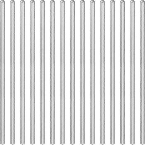 Barre métallique ronde 2 mm x 90 mm, lot de 30, en acier au carbone, tige ronde lisse et pleine pour tours et artisanat (1/5)