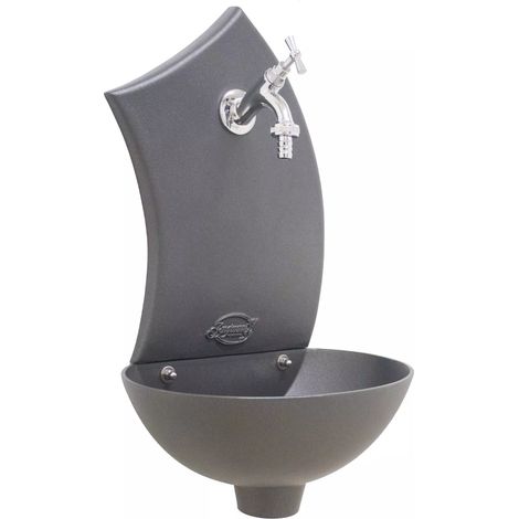Fontana a muro Pinta per casa giardino esterno parete balcone con rubinetto a scelta : con rubinetto ottone cromato