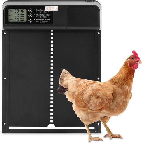Swanew – Porte automatique poulailler en aluminium – Minuterie d'ouverture – Résistante aux prédateurs – Dimensions 33x24.5cm – Étanche IPX4 (1/5)