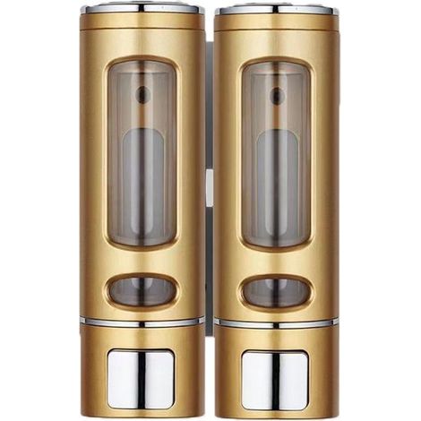 Distributeur de savon - Lot de 2 - 400 ml - Distributeur de savon mural pour shampoing et savon pour les mains (1/5)