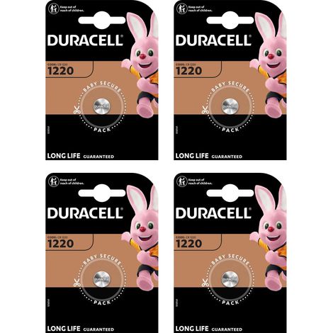 Duracell CR1220 Lot de 4 piles bouton Lithium 3 V
