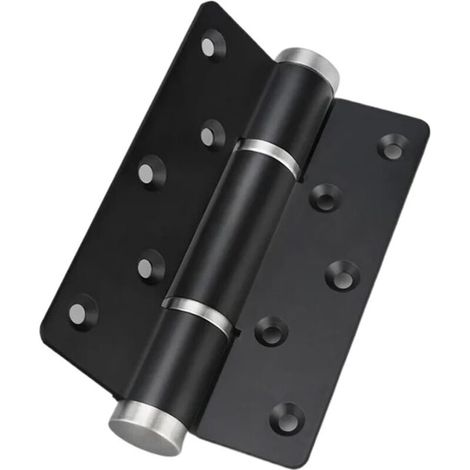 Charnière de porte à fermeture douce, positionnement automatique à 90°, ferme-porte hydraulique, quincaillerie réglable (sans fente, noir) (1/4)