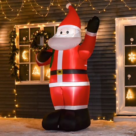 Père Noël de 2,40 m de haut, avec éclairage LED, décoration de jardin autogonflable (1/5)