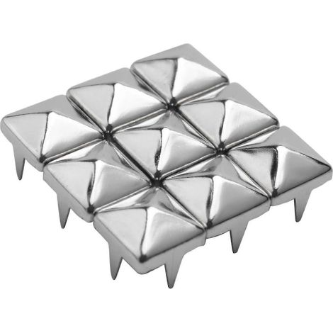 Deux cents clous pyramidaux décoratifs argentés de 6 mm (1/5)